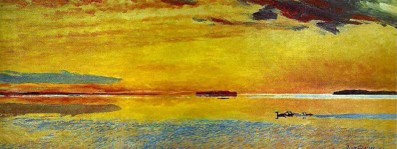 bruno liljefors solnedgang oil painting image